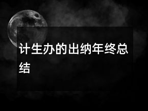 计生办的出纳年终总结