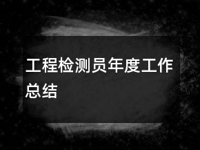工程检测员年度工作总结