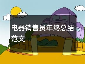 电器销售员年终总结范文