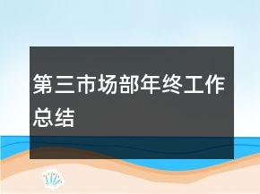 第三市场部年终工作总结