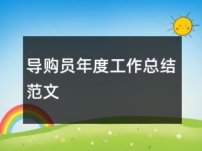 导购员年度工作总结范文