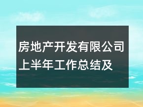 房地产开发有限公司上半年工作总结及今后工作设想个人工作总结
