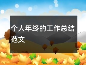 个人年终的工作总结范文