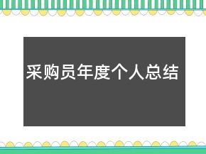 采购员年度个人总结