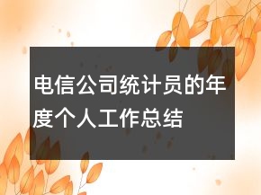 电信公司统计员的年度个人工作总结