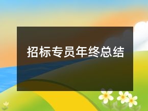 招标专员年终总结