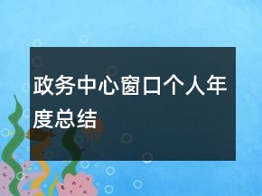 政务中心窗口个人年度总结