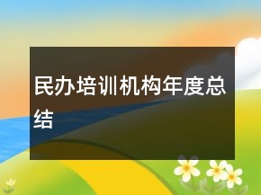民办培训机构年度总结
