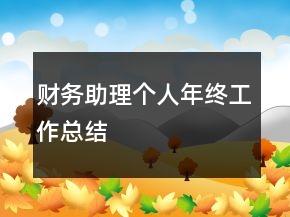 财务助理个人年终工作总结