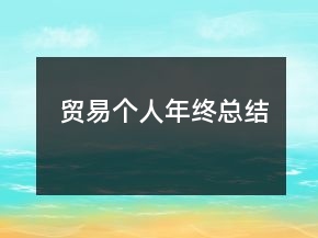 贸易个人年终总结