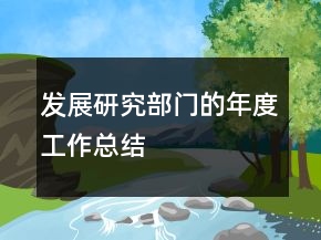发展研究部门的年度工作总结