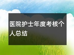 医院护士年度考核个人总结