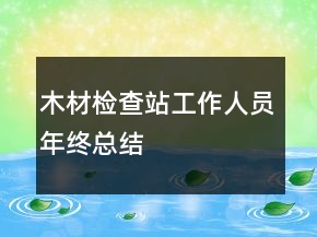 木材检查站工作人员年终总结