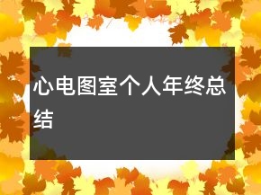心电图室个人年终总结