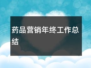 药品营销年终工作总结