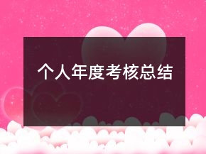 个人年度考核总结