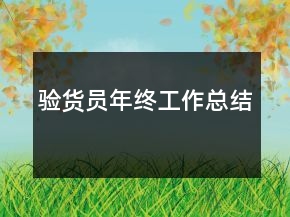 验货员年终工作总结