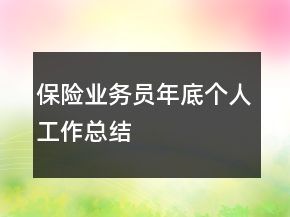 保险业务员年底个人工作总结