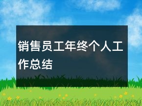销售员工年终个人工作总结