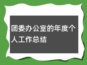 团委办公室的年度个人工作总结