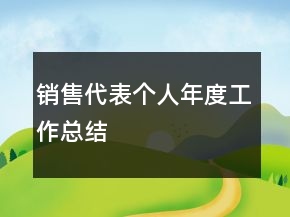 销售代表个人年度工作总结