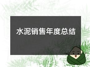 水泥销售年度总结