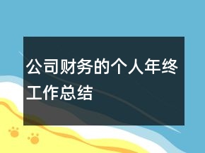 公司财务的个人年终工作总结