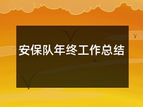 安保队年终工作总结