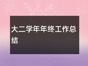 大二学年年终工作总结