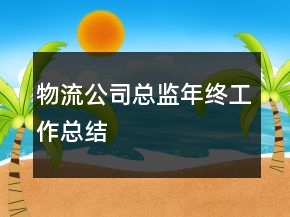 物流公司总监年终工作总结