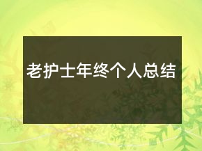 老护士年终个人总结