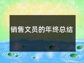销售文员的年终总结