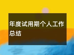 年度试用期个人工作总结