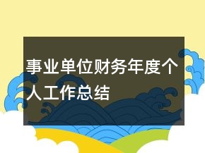事业单位财务年度个人工作总结