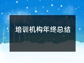 培训机构年终总结