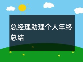 总经理助理个人年终总结