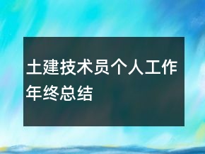 土建技术员个人工作年终总结