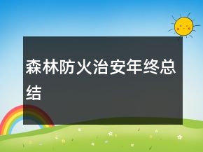 森林防火治安年终总结