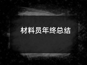 材料员年终总结