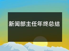 新闻部主任年终总结