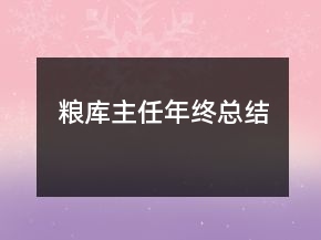 粮库主任年终总结