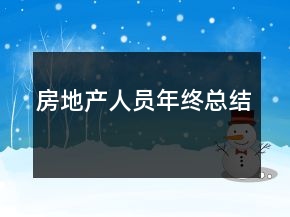 房地产人员年终总结