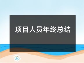 项目人员年终总结