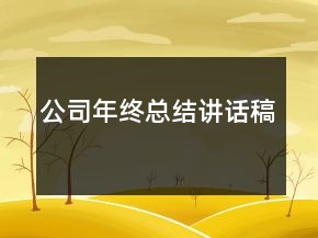 公司年终总结讲话稿