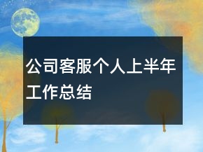 公司客服个人上半年工作总结