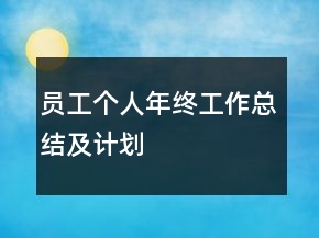 员工个人年终工作总结及计划