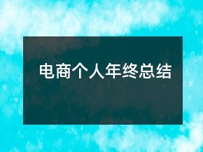 电商个人年终总结