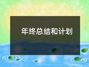 年终总结和计划
