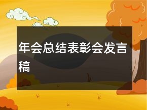年会总结表彰会发言稿