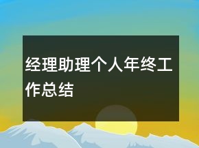 经理助理个人年终工作总结
